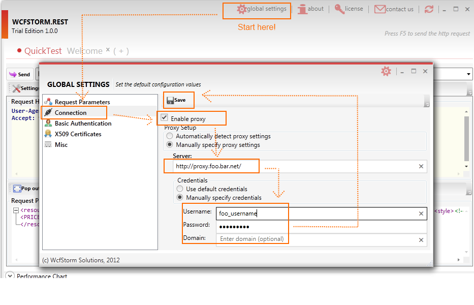 Configure web proxy
