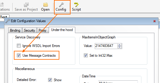 Use message contracts for out and ref params